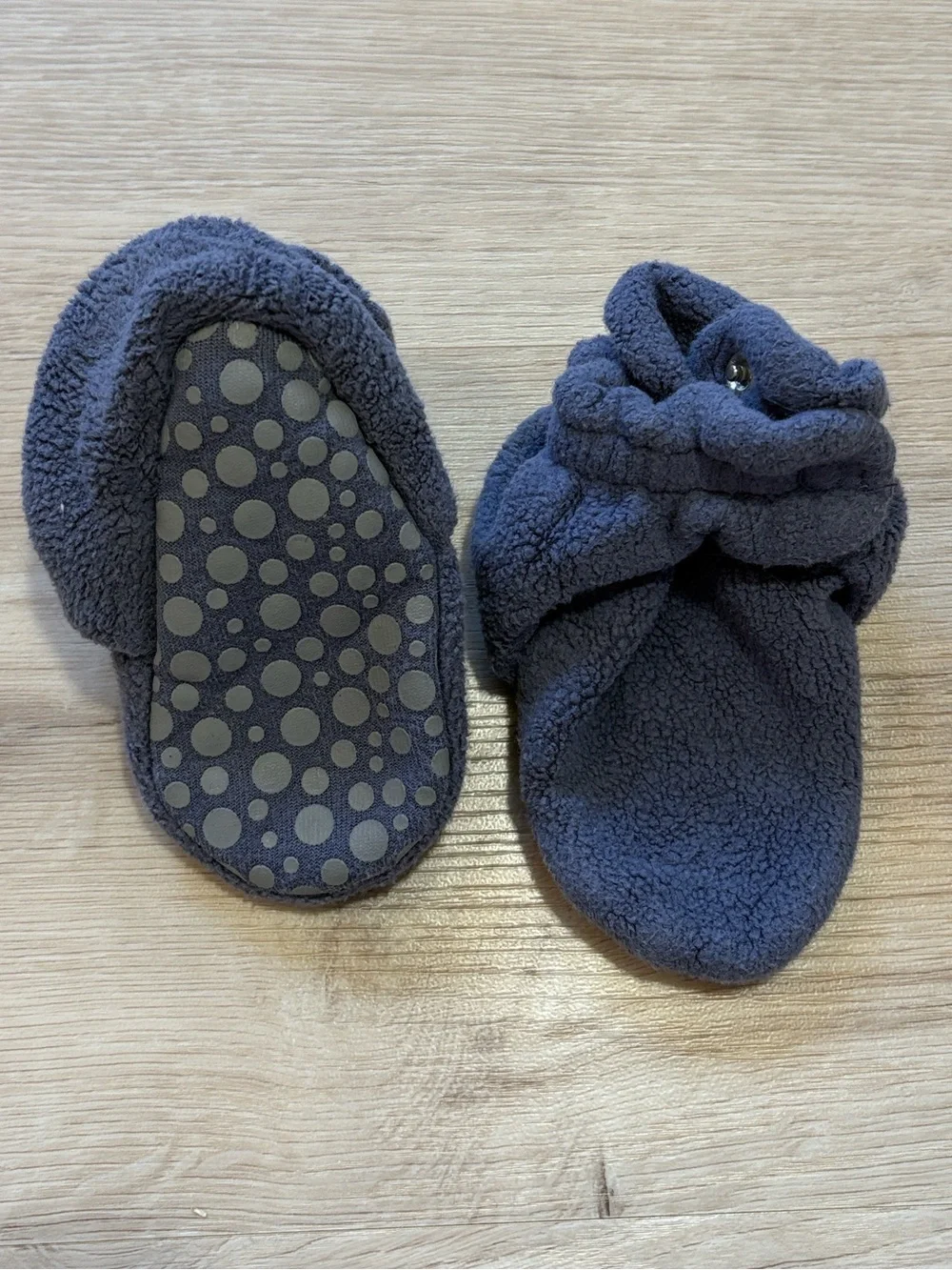 Zutano Fleece Baby Booties Stay On Snap Bundle Size 18M 3 Pairs Navy Gray Brown